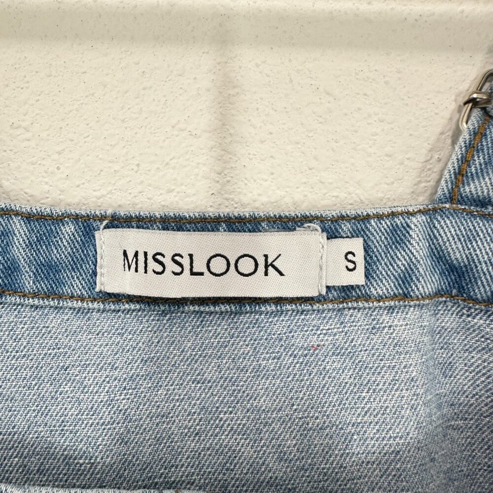 Misslook Floral Painted Denim Bib Overalls Festival Quirky Women's Size Small - Picture 4 of 12